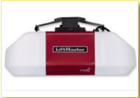 Residential Garage Door Opener Repair and Installation — Guaranteed Door Service, Inc. LiftMaster MyQ garage door opener with white side panels and red center panel