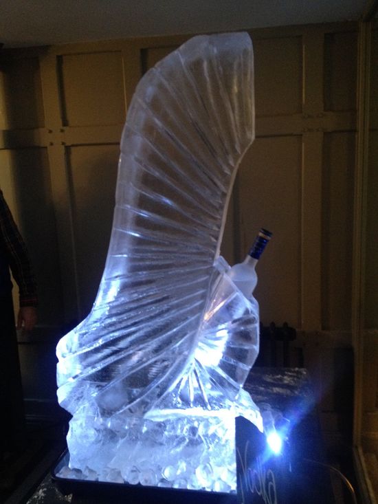 Ski jump vodka luge with bottle bank Ski jump vodka luge with bottle bank