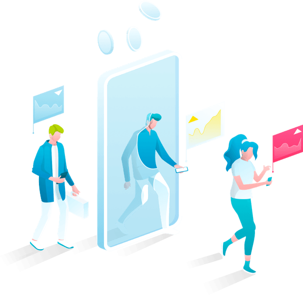 A group of people are standing around a cell phone.