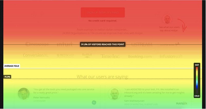 A screenshot of a website with a rainbow of colors.