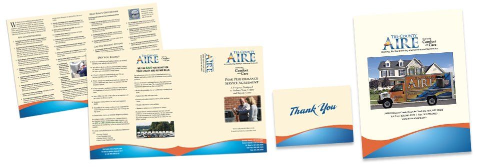 A brochure with a picture of a house and a car on it