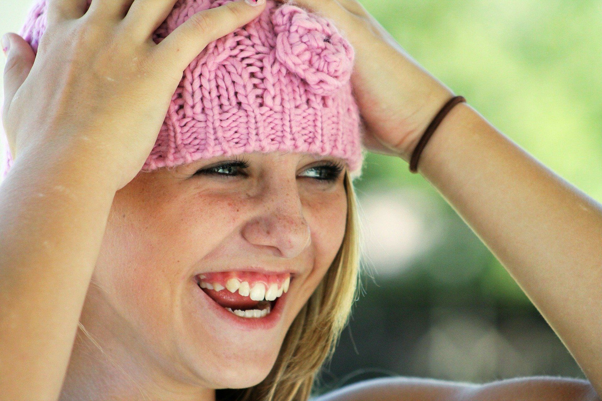 young girl smiling