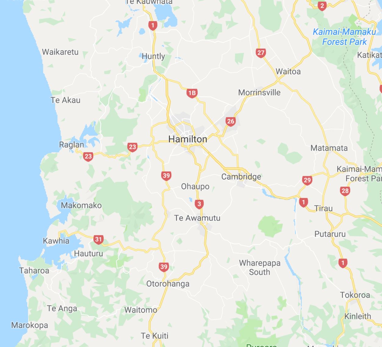 Hamilton Cambridge Huntly Te Awamutu Morrinsville