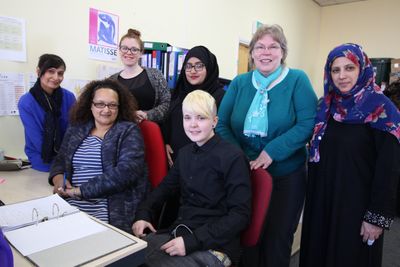 A seated row of young people