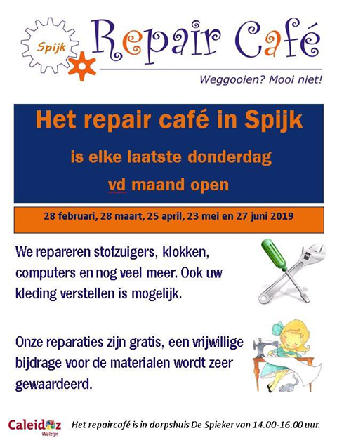 Flyer for Repair Cafe in Spijk,