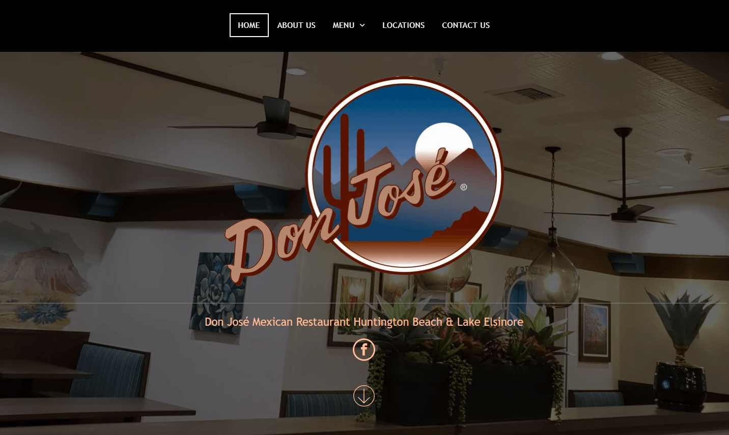 A screenshot of the website for don jose mexican restaurant