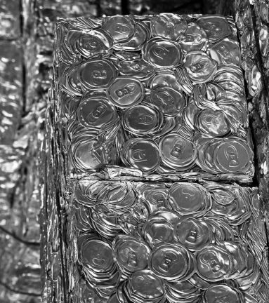 Aluminium cans collected by metal recyclers in Napier 
