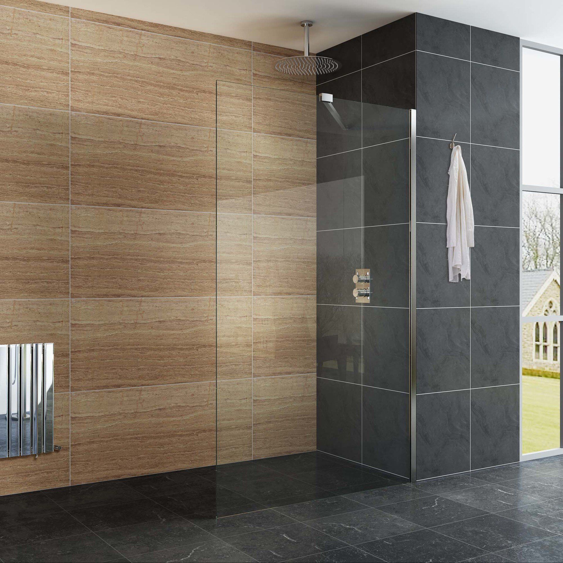 frameless splash guard for showers