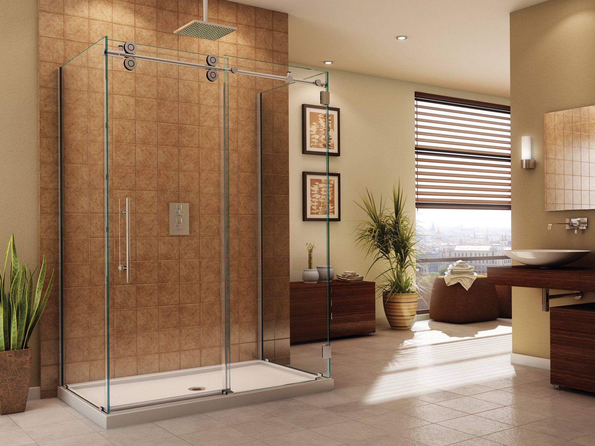 frameless shower 90 degree enclosure
