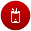 Red circle with a white tank icon, possibly for heating or water.