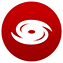 Red circle with a white hurricane symbol.
