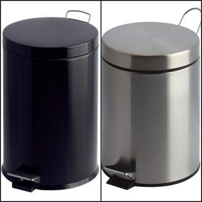 pedaalemmer, vuilbak voor toilet, vuilbak voor wc, pedaalemmer zwart, kleine vuilbak met pedaal, 222212, 222205
