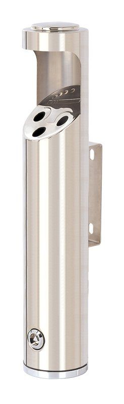 ronde asbakzuil, rvs asbak, asbak voor buiten, asbak voor wandbevestiging, ronde asbak aan muur bevestigen, 659968