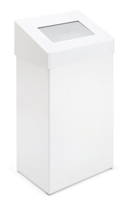 afvalbak met pushklep 50 lt, witte afvalbak, witte vuilbak met klep, 731032, PA731032, Pama