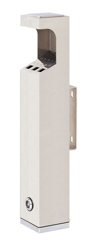 vierkanten asbakzuil, asbak om op te hangen, asbak om aan de muur te hangen, RVS asbak vierkant, 659975