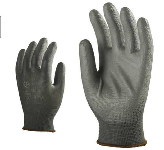werkhandschoenen, polyester handschoenen, WP16081, Pama, grijze handschoenen, handschoenen met goede grip