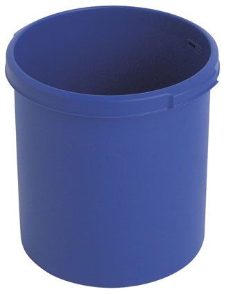 ronde afvalbak, ronde vuilbak, ronde papierbak, vuilbak voor bureau, afvalemmer voor bureau, vuilbak voor papier, gescheiden afval, afvalemmer 18 lt, blauwe vuilbak, 201818B