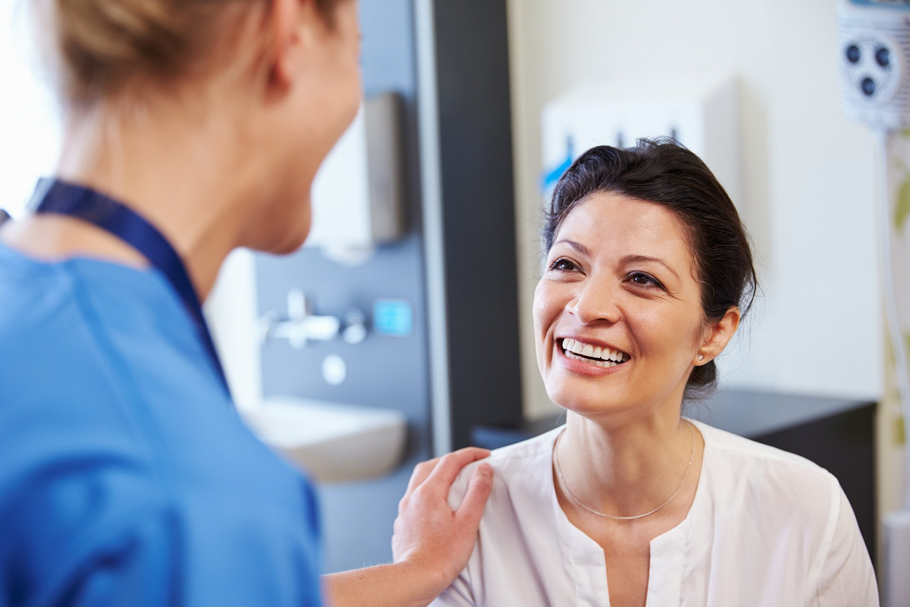 Patient smiling at nurse Patient smiling at nurse