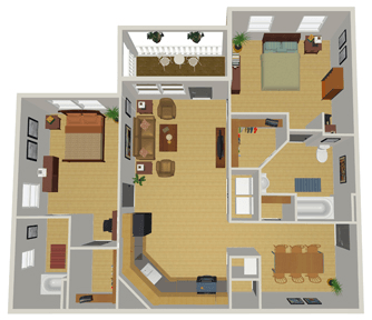 2 bedroom floorplan