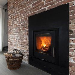 Brick fireplace