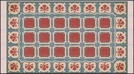 una piastrella di color rosso e blu