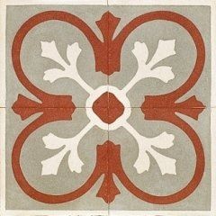 delle piastrelle di color grigio con disegni a fiore di color bianco e marrone