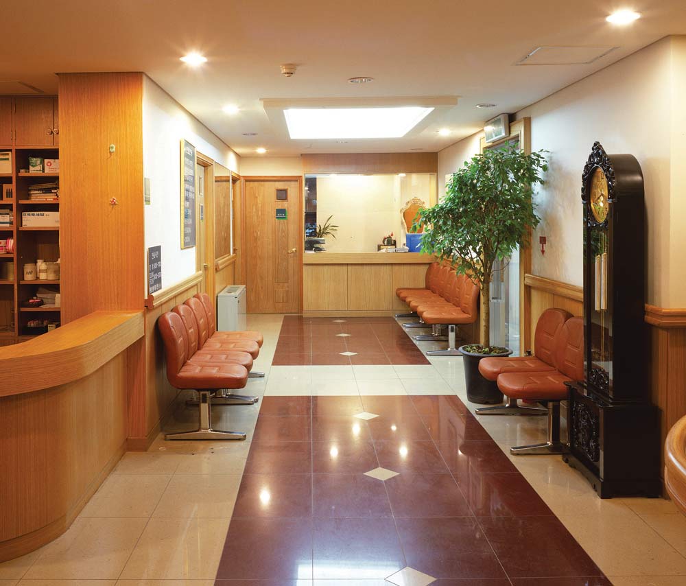 lobby with shiny floor