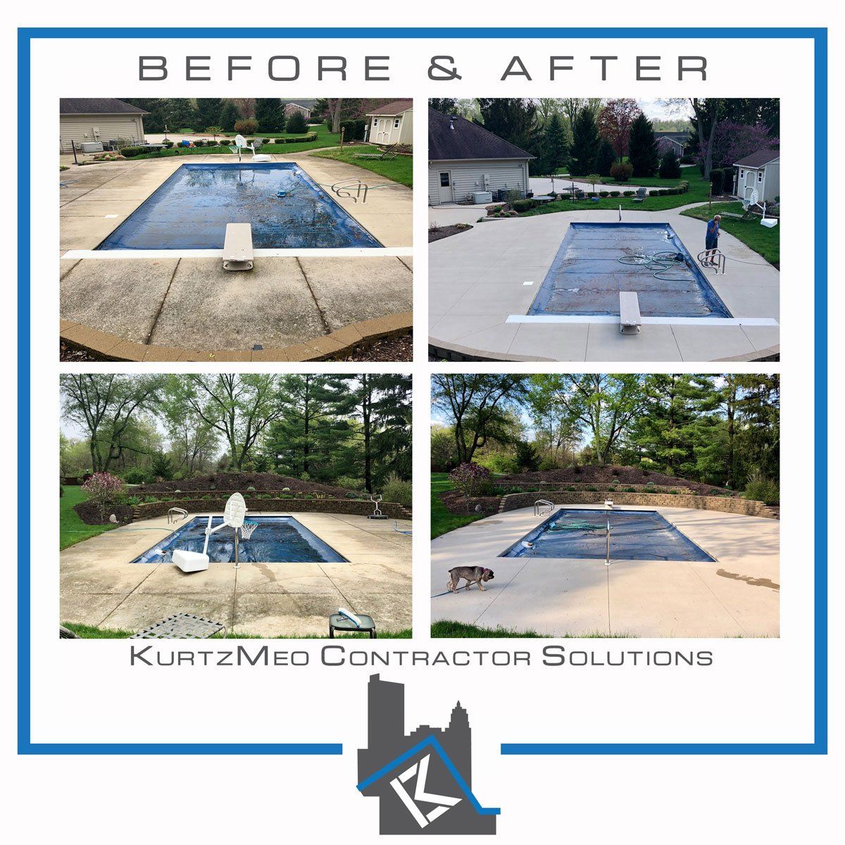 Pool Before and After — Fort Wayne, IN — Kurtz Meo Contractor Solutions