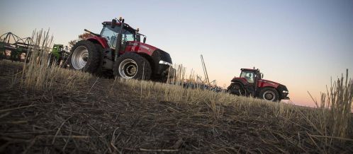 tractors on hill