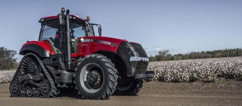 red tractor on gravel
