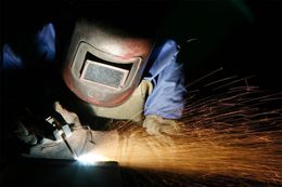 Welder at Work - Metalworking in Portland, OR Welder at Work - Metalworking in Portland, OR