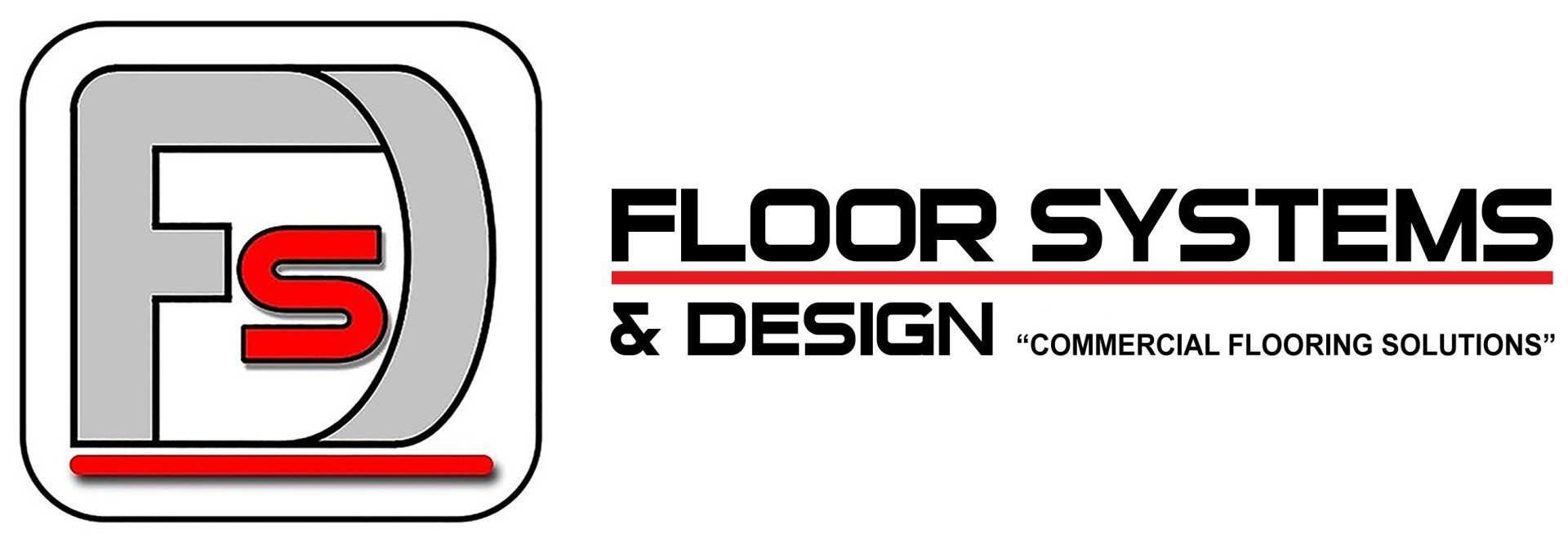 Floor Systems & Design logo with stylized FS letters in black, red, and gray on a white background