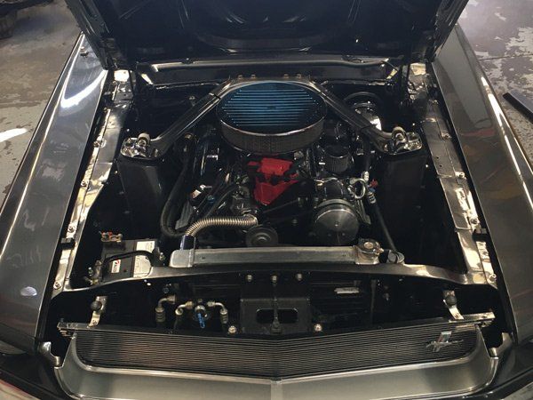 open hood of car