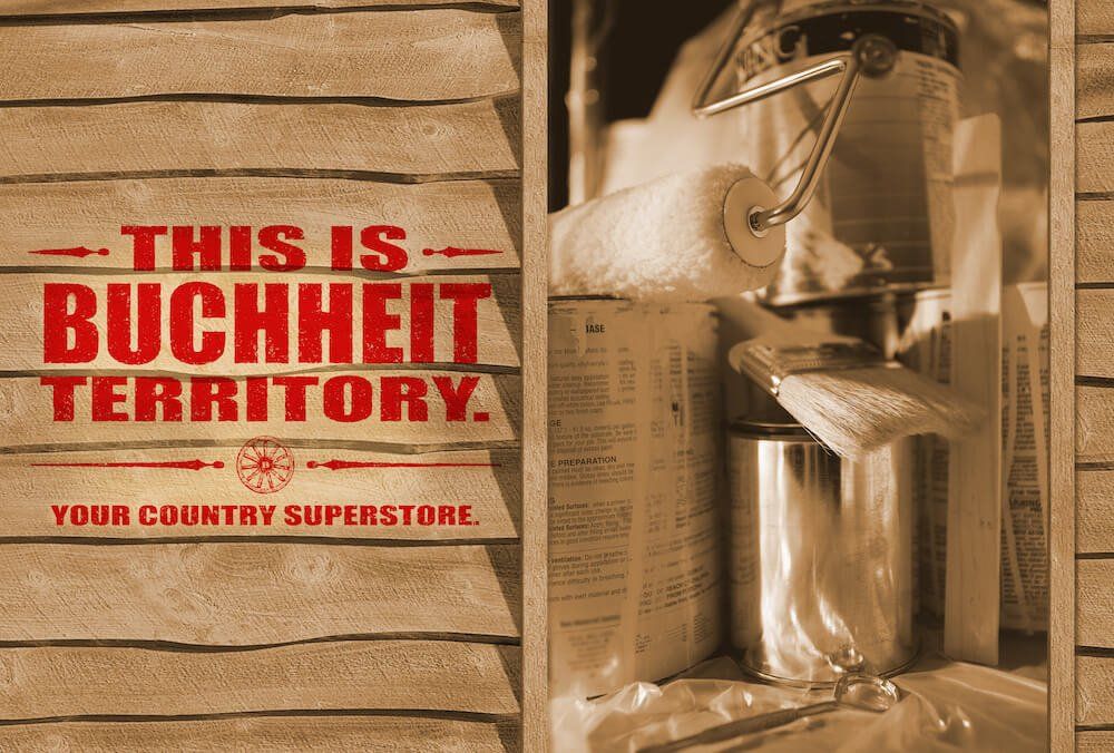 A poster that says this is buchheit territory