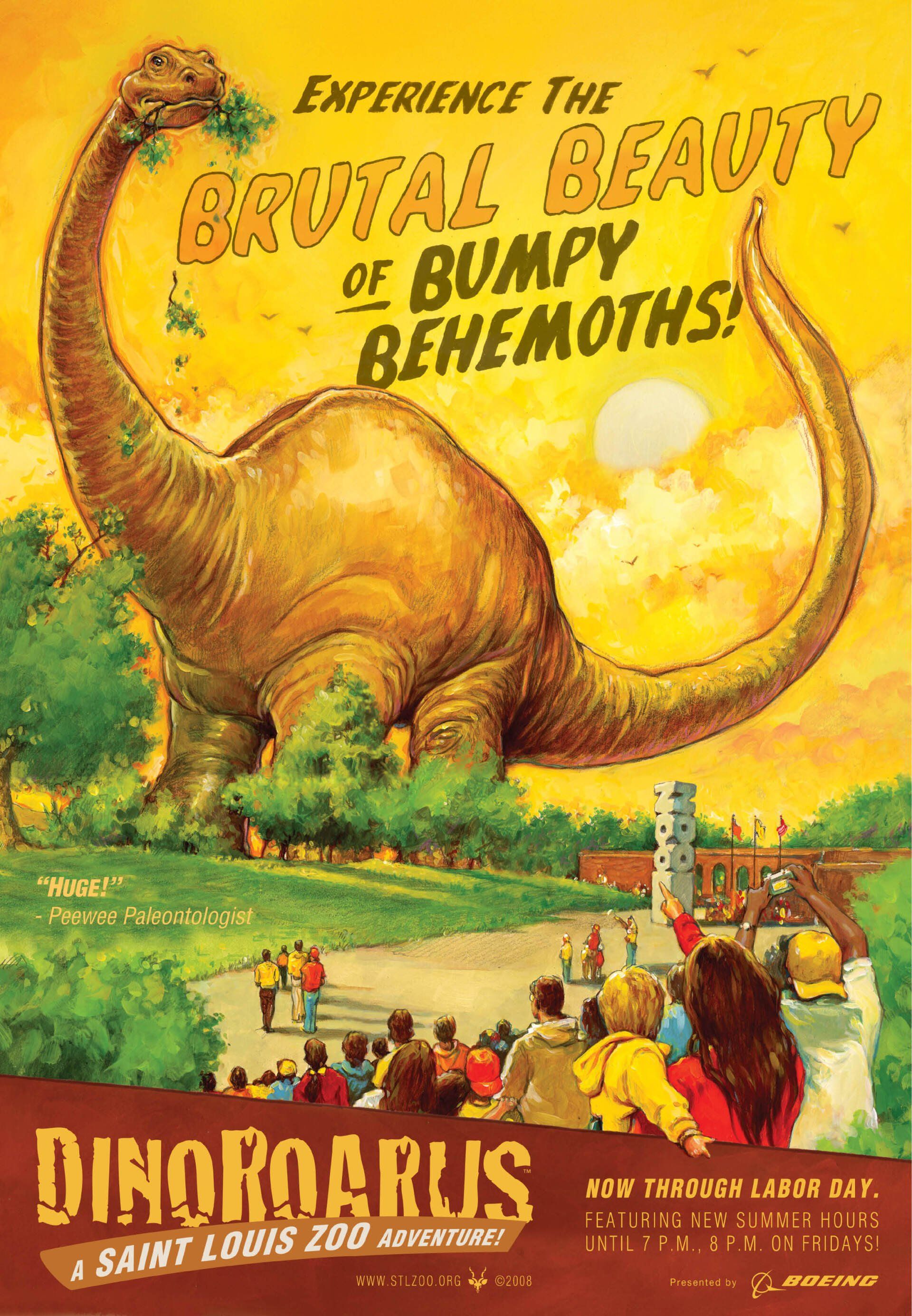 A poster for a dinosaur park called dino roarus