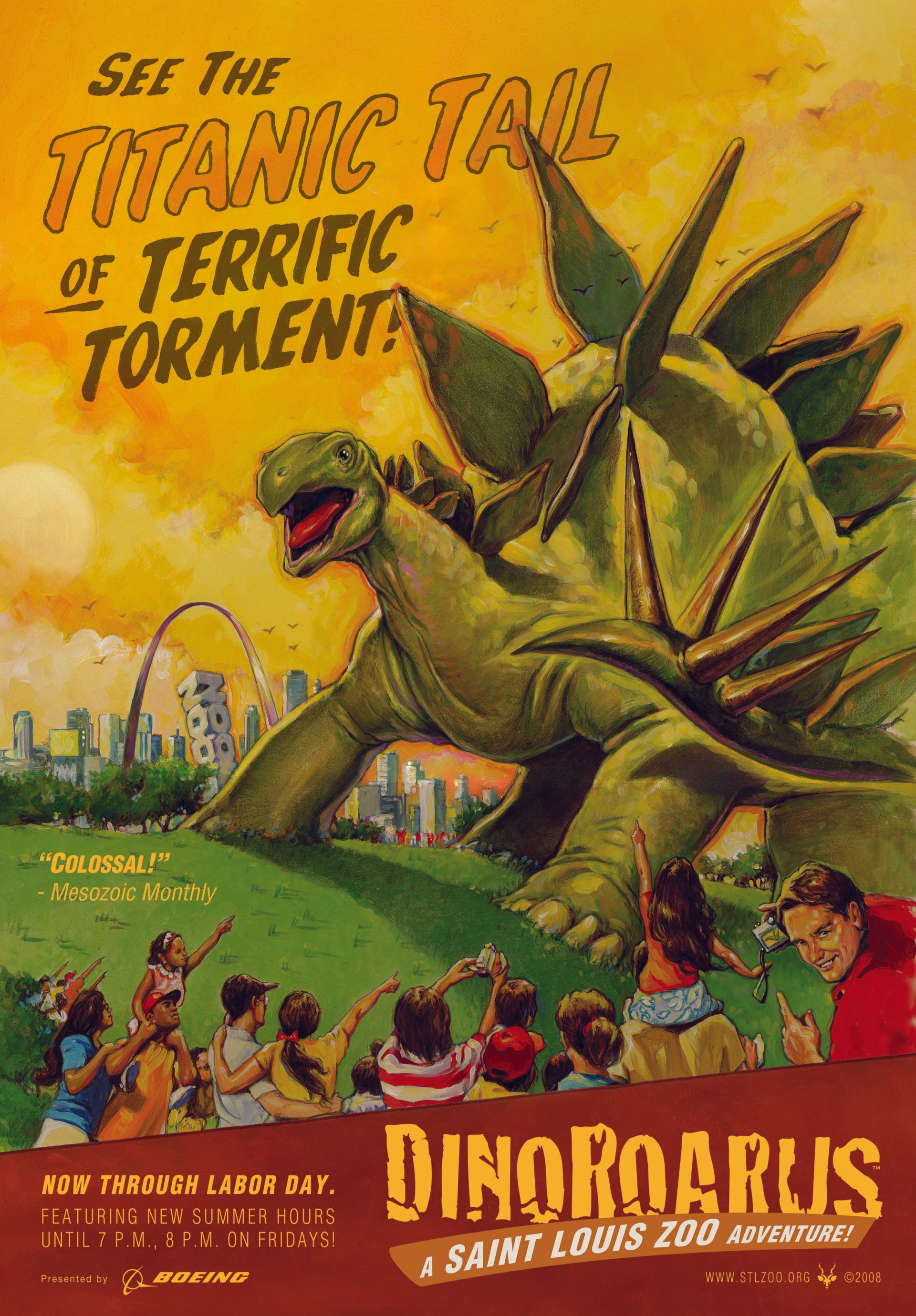 A poster that says see the titanic tail of terrific torment