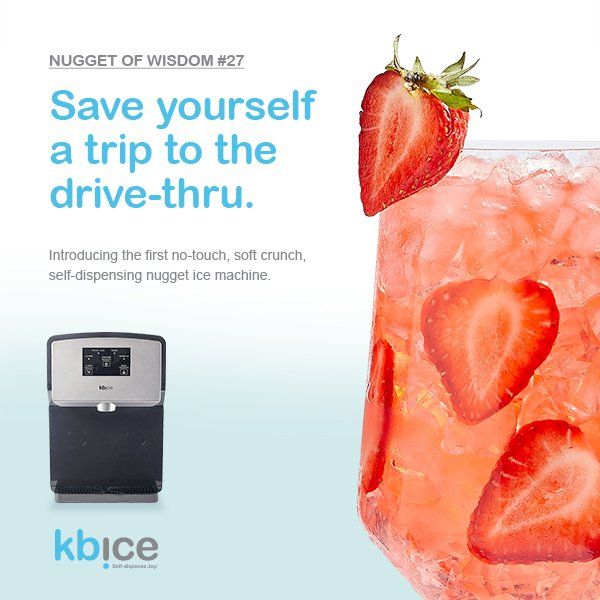 An advertisement for a nugget of wisdom # 27 ice machine
