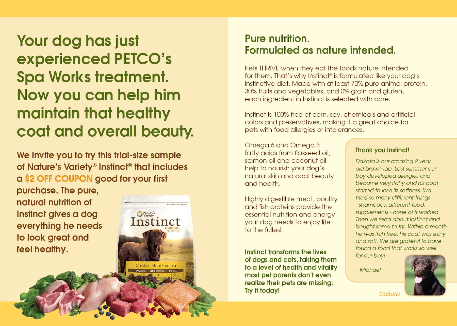 A pamphlet that says your dog has just experienced petco 's spa works treatment