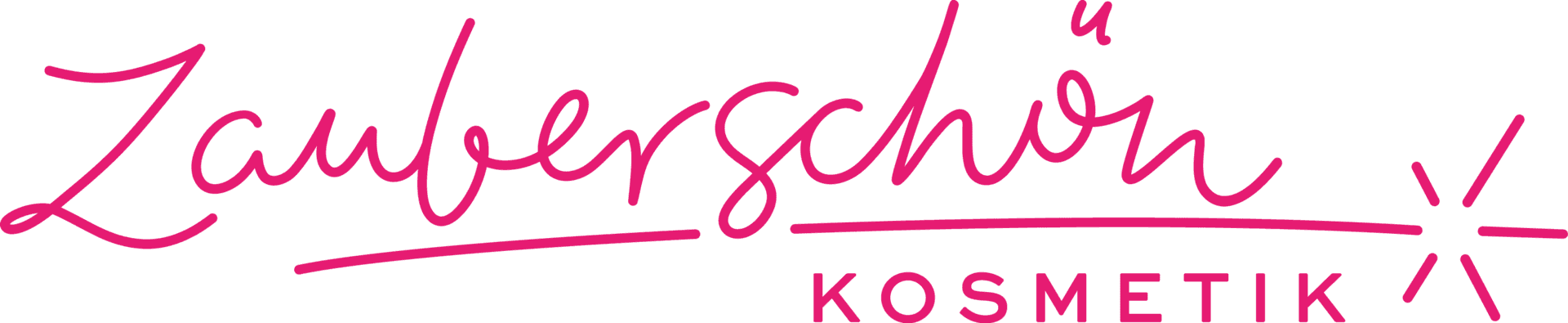 Ein handgeschriebenes Logo für eine Firma namens Zauberschoen Kosmetik