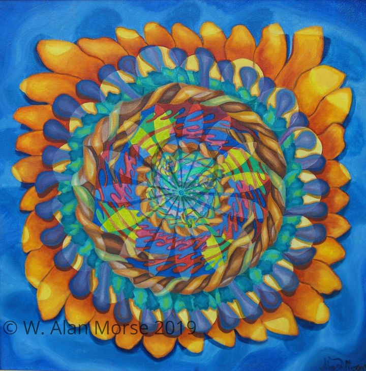 Modern Organic Mandala Compositional Oil Painting