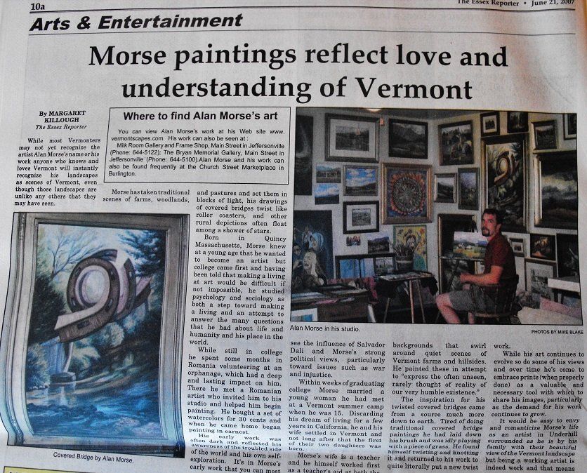 Fine Artist W. Alan Morse paintings and other information on his artwork.