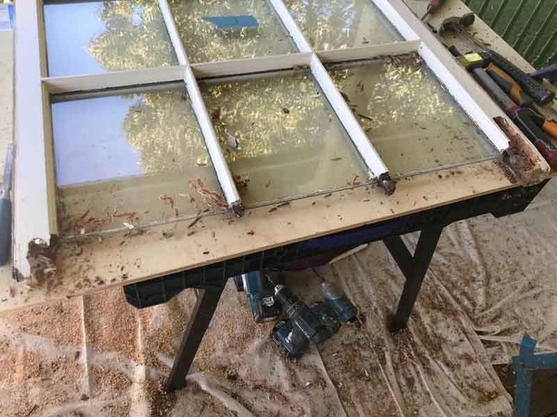 broken window frame