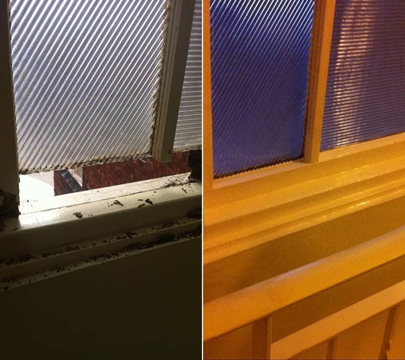 before and after window restoration