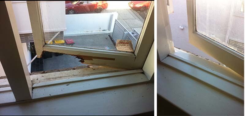 window repair of bottom cracked edge