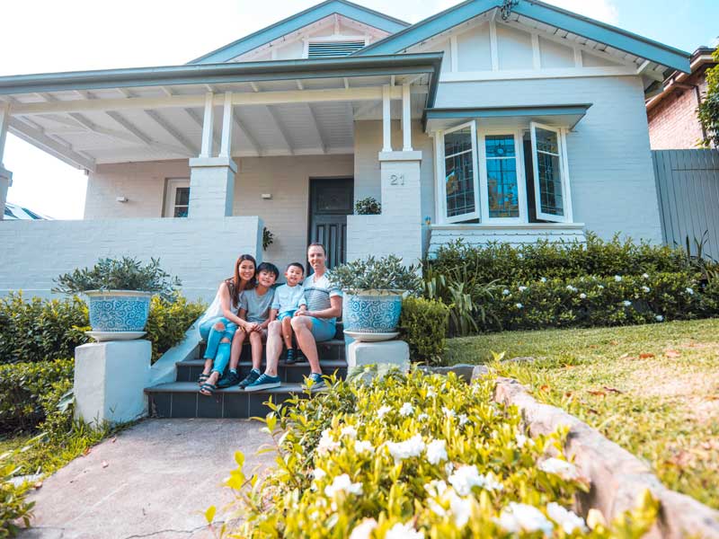 family on front porch