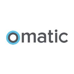 A logo for a company called omatic on a white background.