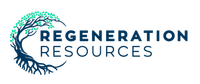 Regeneration Resources logo with blue and teal tree icon and text on white background