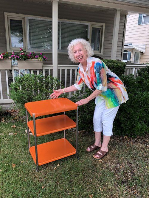 Doris and orange tv tray