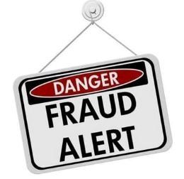 Danger: Fraud alert sign