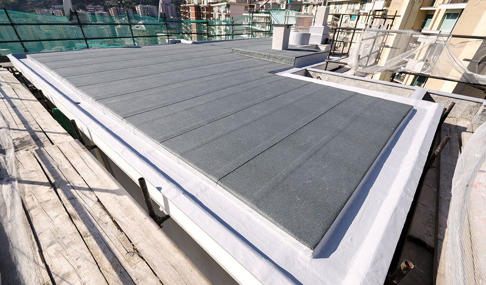 close up of commercial roof